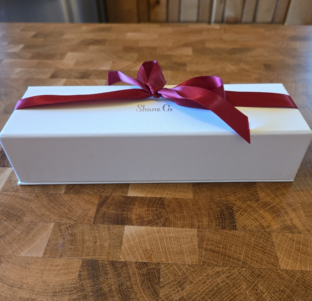 Shane Co. Jewelry Gift Box with Red Ribbon